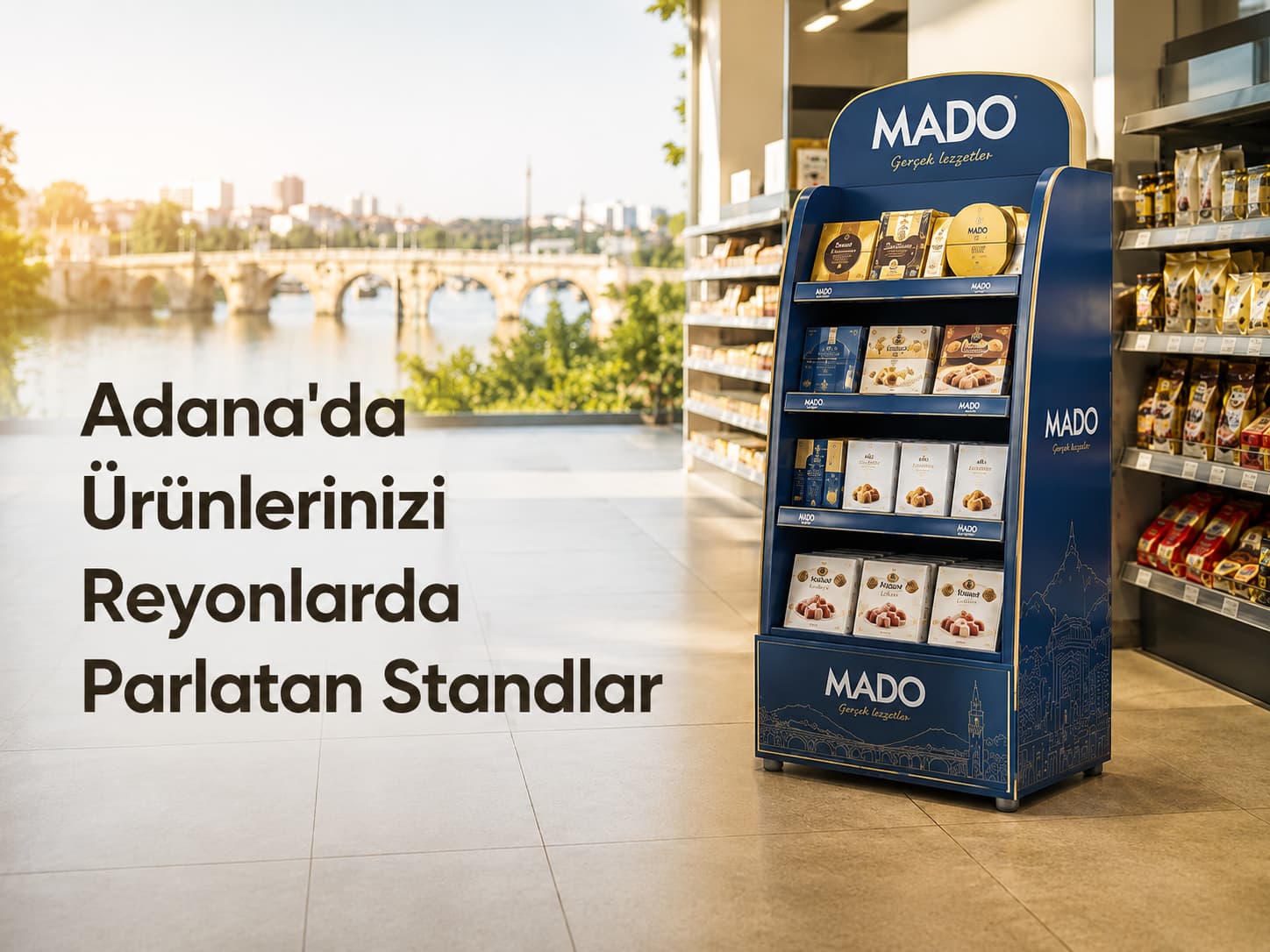 Adana'ya teslim edilen karton teşhir standı