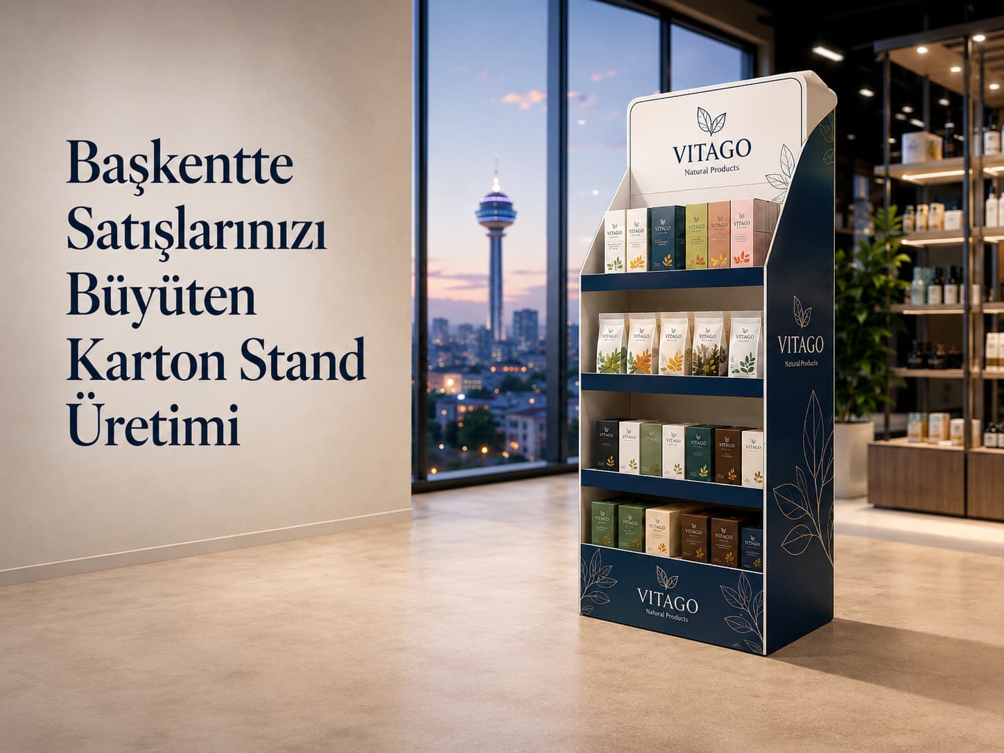 Ankara'ya teslim edilen karton teşhir standı