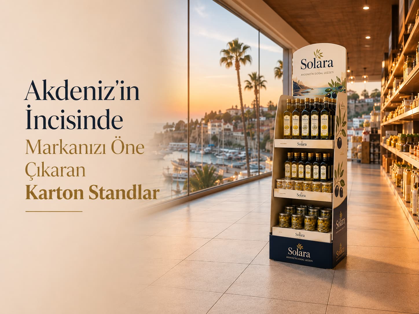 Antalya'ya teslim edilen karton teşhir standı