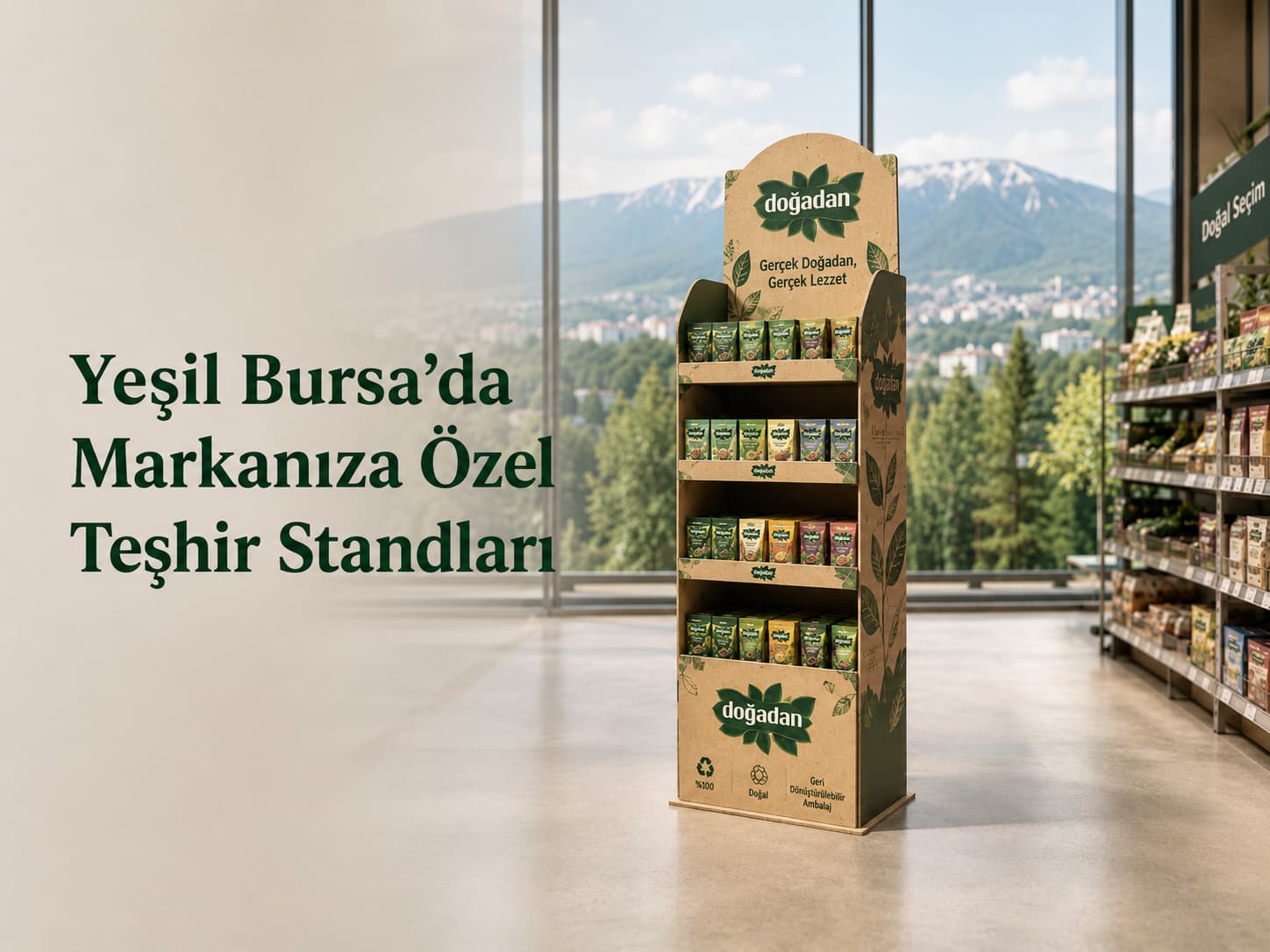 Bursa'ya teslim edilen karton teşhir standı