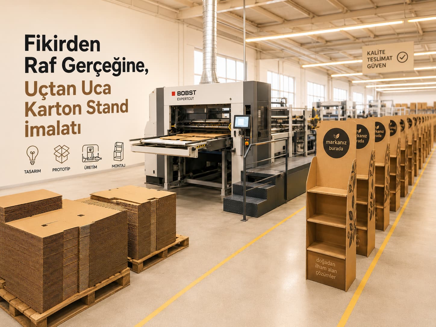 Oluklu mukavvadan karton stand imalatı