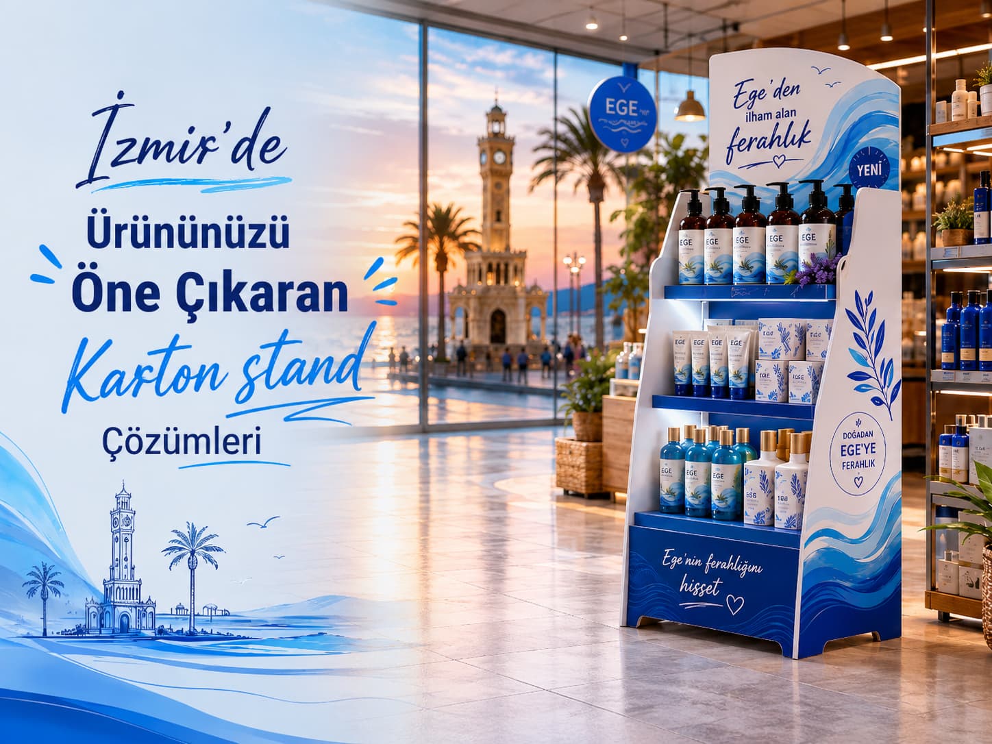 İzmir ve Ege bölgesine teslim edilen karton teşhir standı