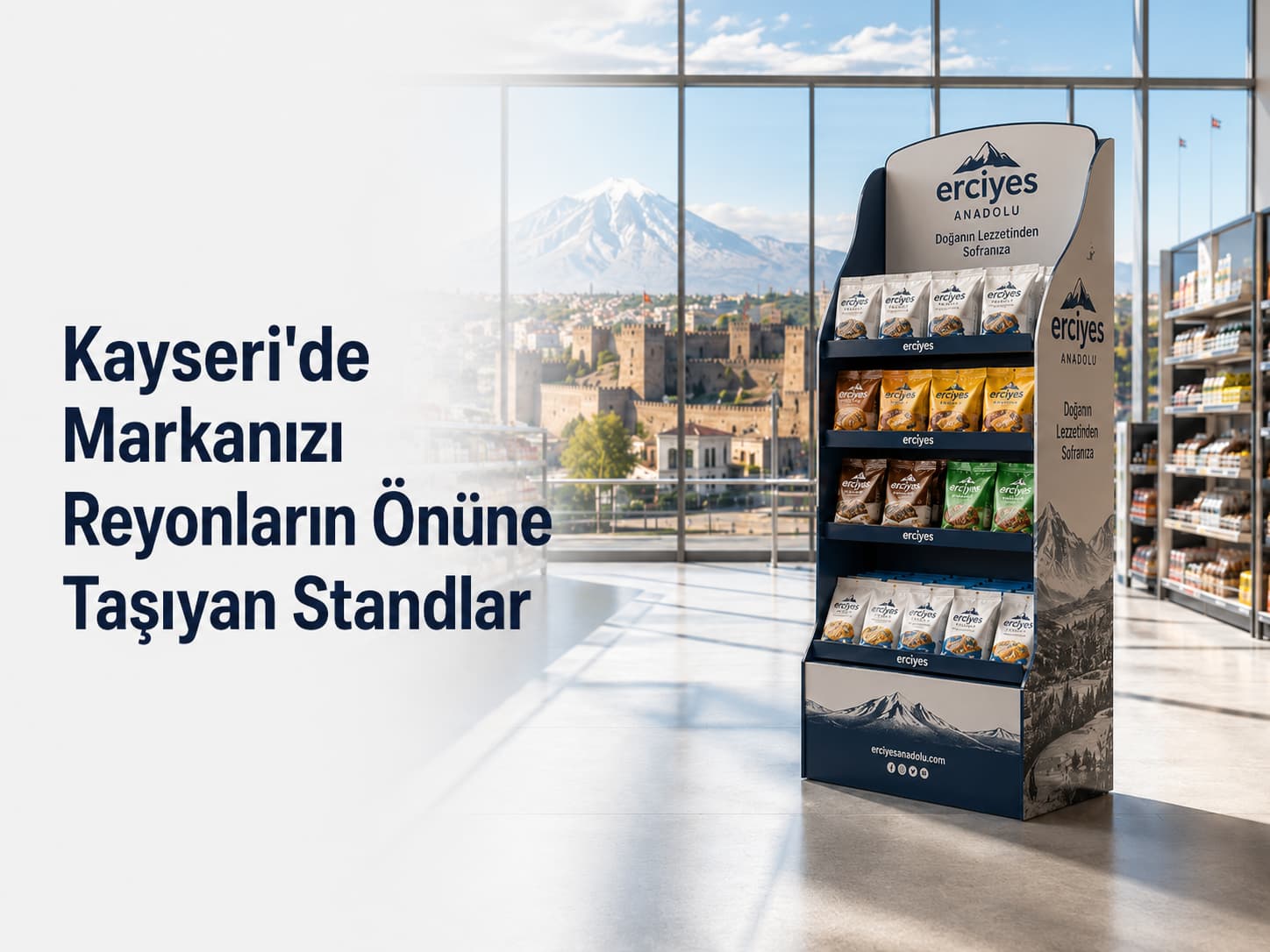 Kayseri'ye teslim edilen karton teşhir standı