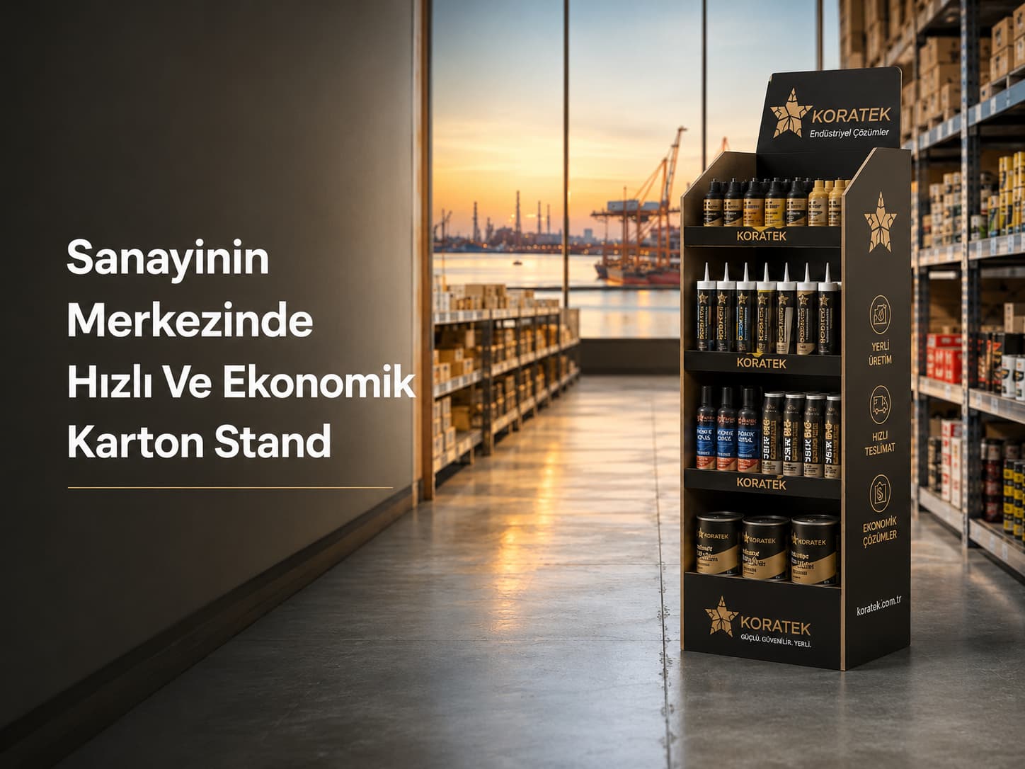 Kocaeli'ye teslim edilen karton teşhir standı