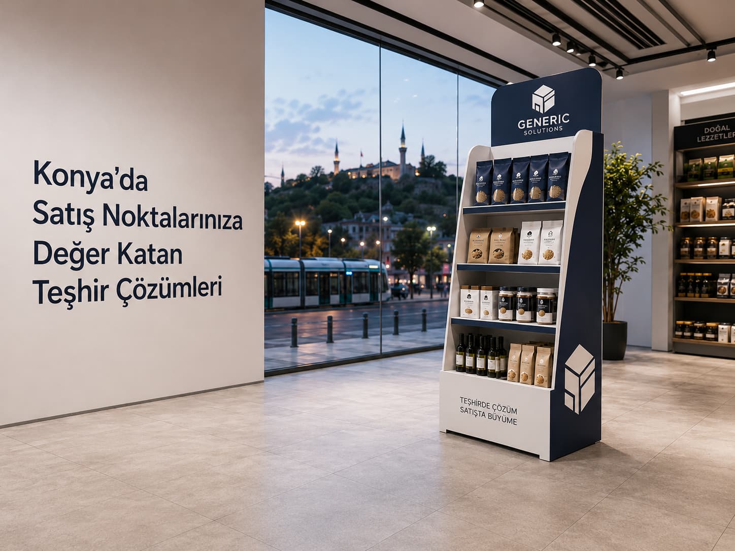 Konya'ya teslim edilen karton teşhir standı