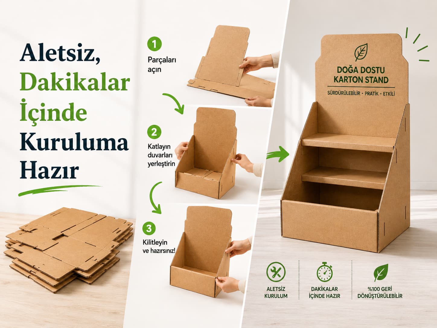 Mağazada karton stand kurulum ve montaj hizmeti