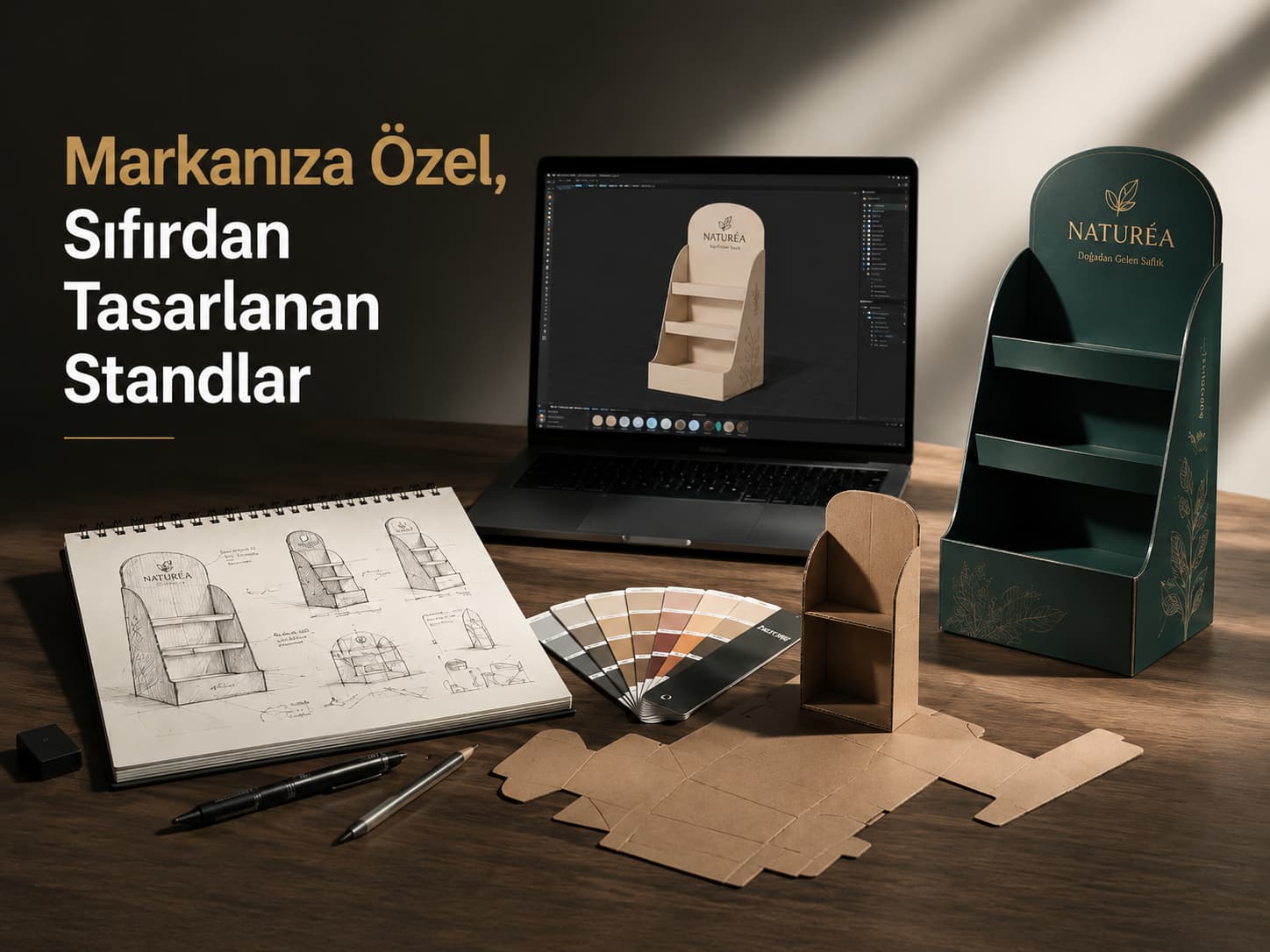 Ölçüye özel tasarım karton stand örneği