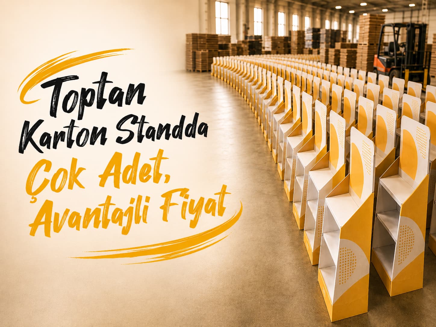 Yüksek adetli toptan karton stand üretimi