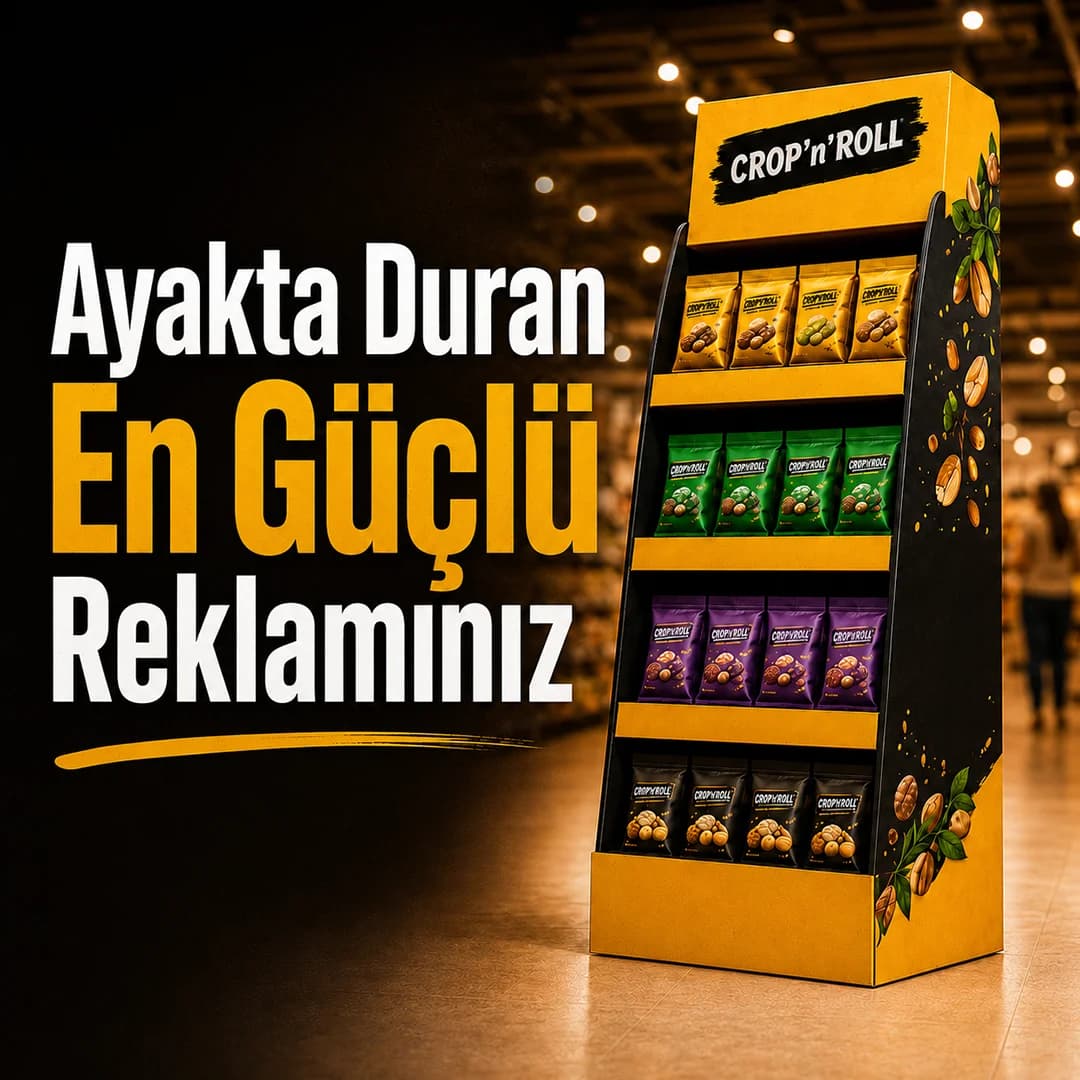 Satış noktası için ayaklı karton teşhir standı