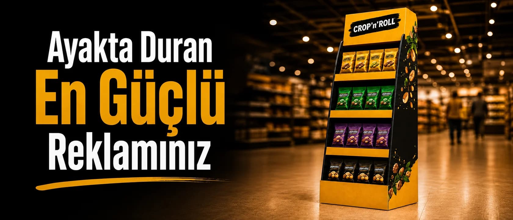 Satış noktası için ayaklı karton teşhir standı