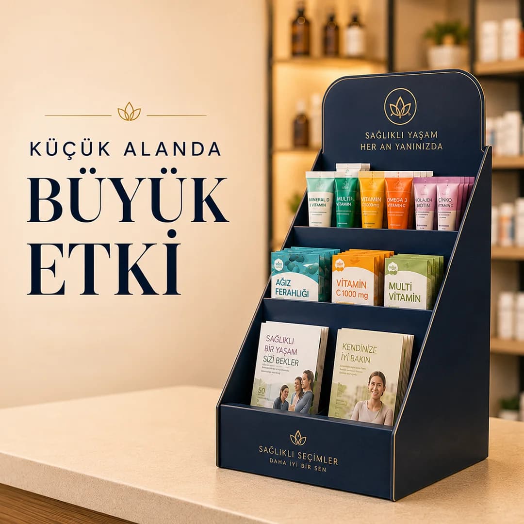 Tezgah ve reyon için masaüstü karton stand