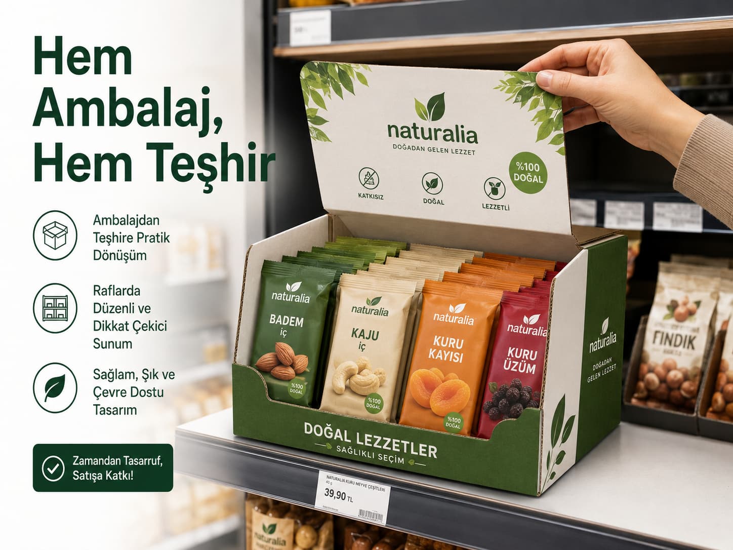Kutu stand (karton kutu teşhir standı) örneği